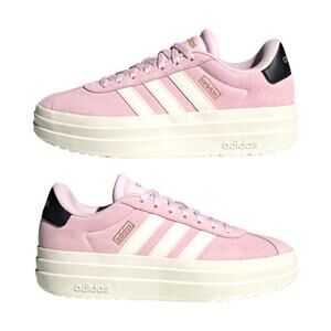 Adidas Women's Clear Pink Core White Core Black VL Court Bold Shoes Size 8.5